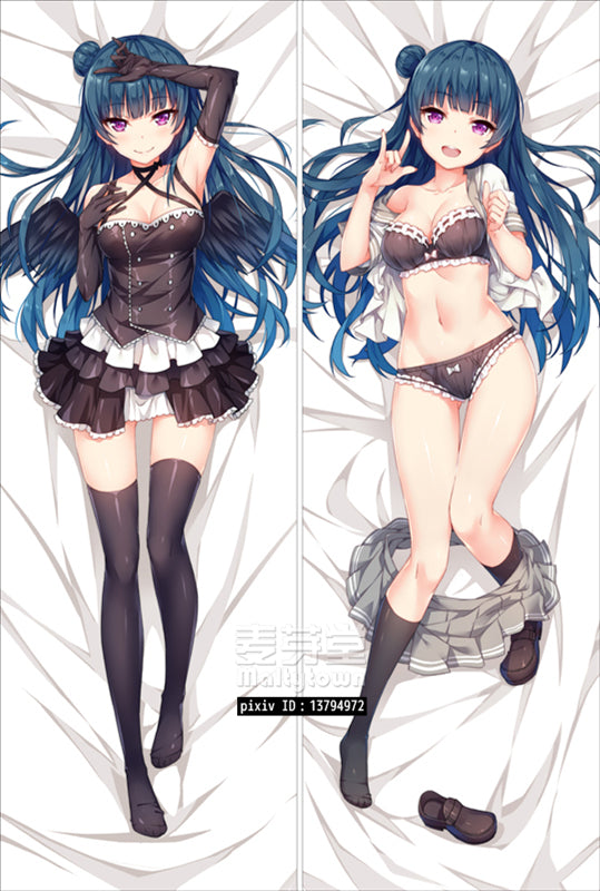 Tsushima Yoshiko LoveLive Sunshine Dakimakura Pillow Cover sexy pose YC0598 YC0599