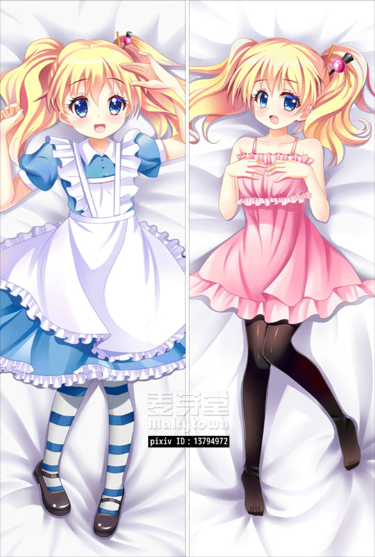 Kin'iro Mozaiku Alice Cartelet camel toe Dakimakura Pillow Cover YC0414 YC0415