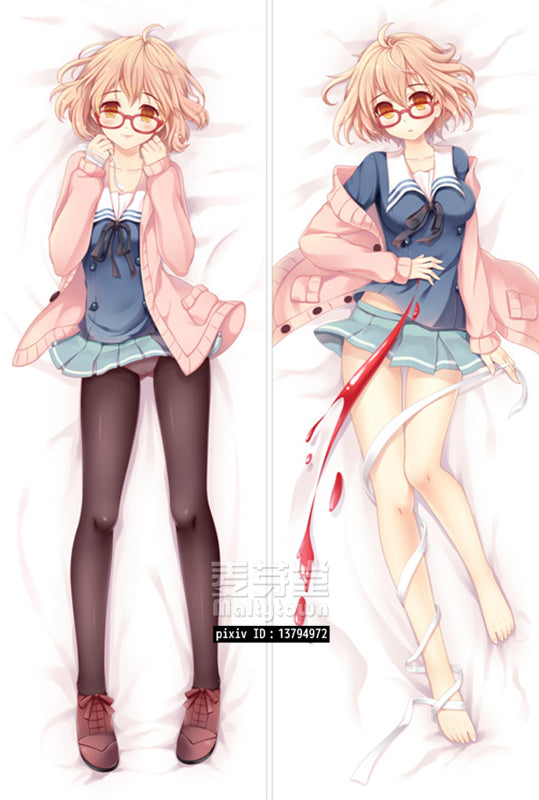 Kuriyama mirai Beyond the Boundary  sexy pose Dakimakura Body Pillow Cover YC0181 YC0182