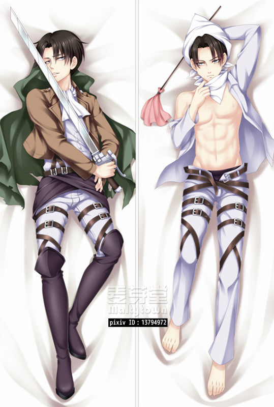 Attack on Titan Dakimakura Body Pillow Cover Levi Ackerman YC0143 YC0144