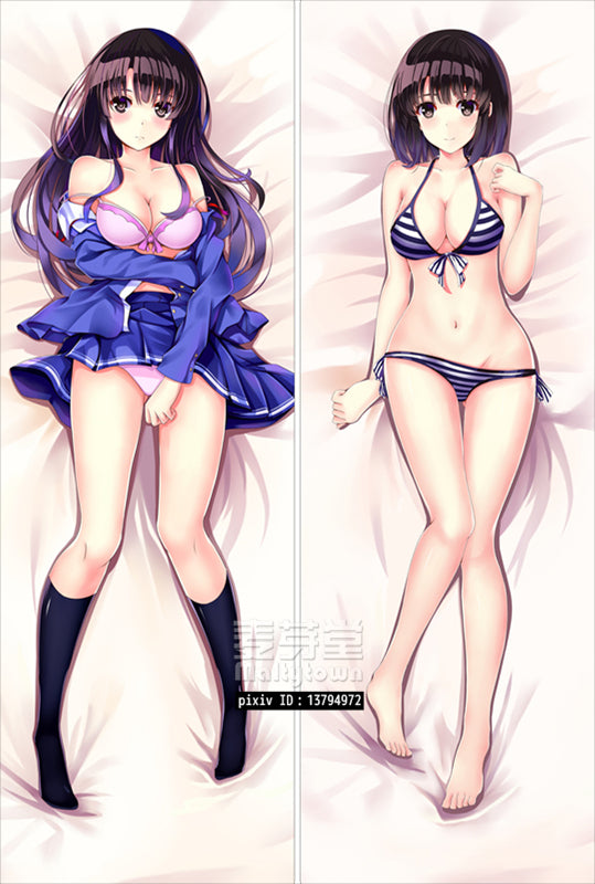 Saekano How to Raise a Boring Girlfriend Dakimakura Pillow Cover Megumi Kobashi YC0657 YC0658