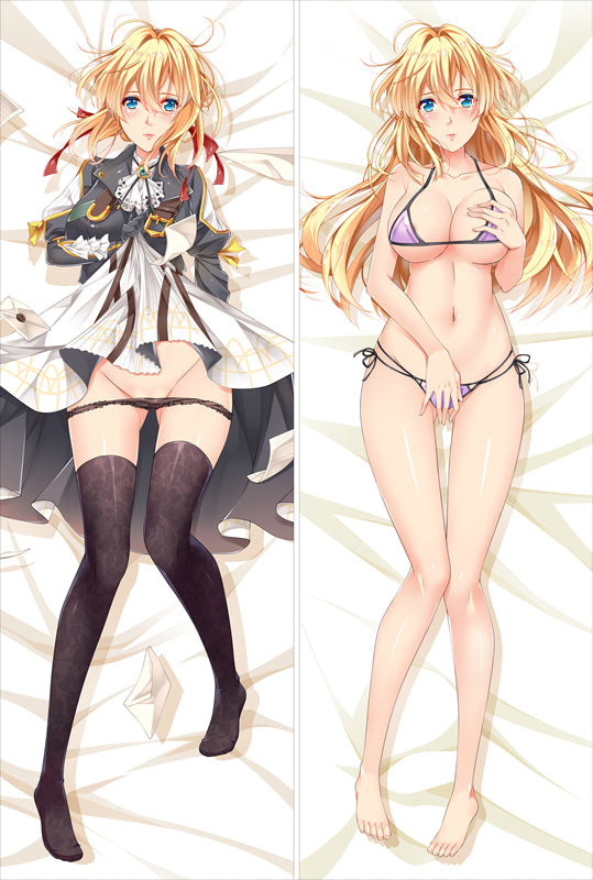 Violet Evergarden large breasts Black stockings Dakimakura Pillow Cover YC0724 YC0725