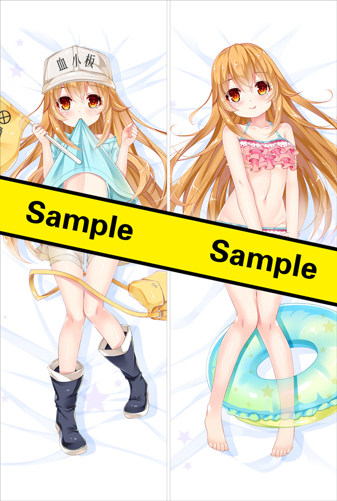 Cells At Work Dakimakura Pillow Cover Platelet-chan Micromastia YC0790 YC0791