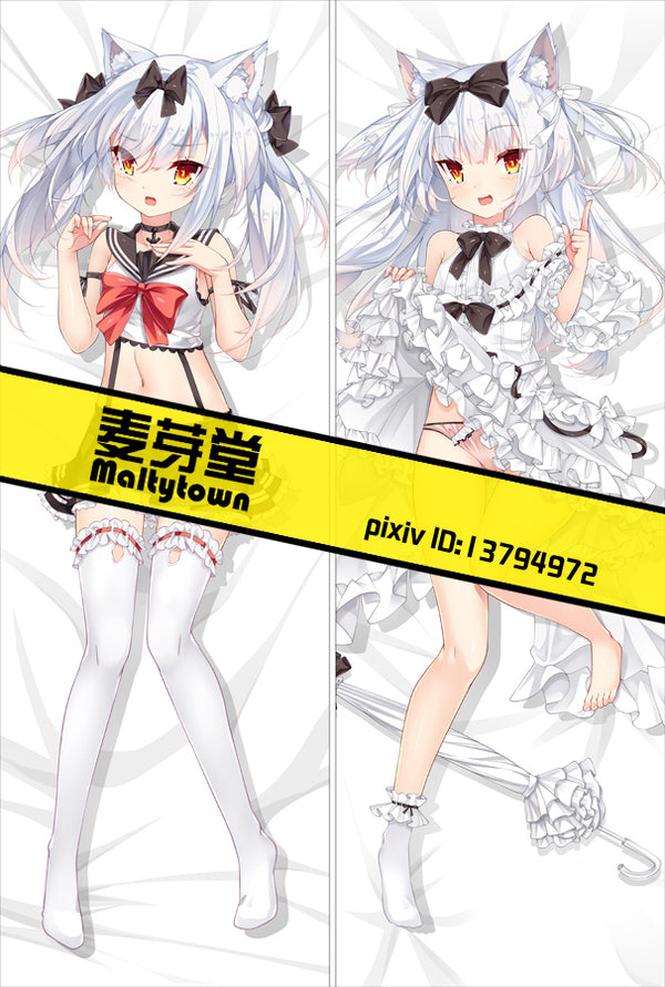 Dakimakura Pillow Cover yukikaze Azur Lane cat ears YC0834 YC0835