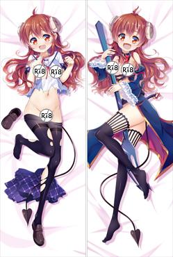 The Demon Girl Next Door Dakimakura Pillow Cover large breasts black tights YC0911 YC0912