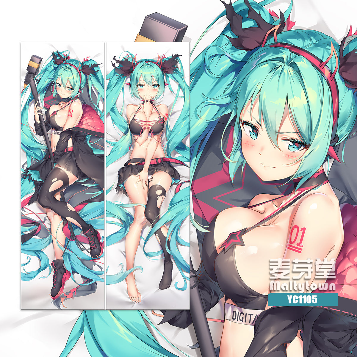 HATSUNE MIKU Digital Stars Dakimakura Pillow Cover YC1105 YC1106