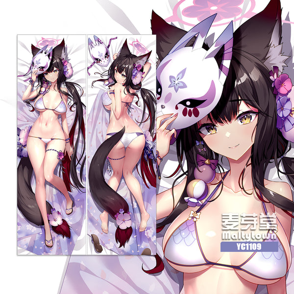 Blue Archive Kosaka Wakamo Fox Mask Bikini Dakimakura Pillow Cover YC1109 YC1110