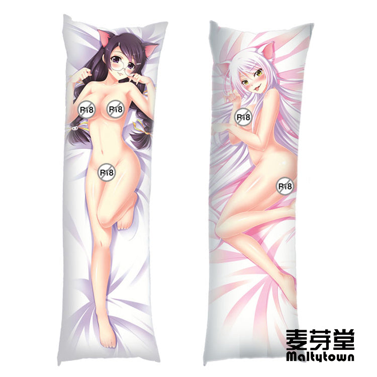 Hanekawa tsubasa Dakimakura Pillow Cover Nekomonogatari Cat Story YC043 YC044