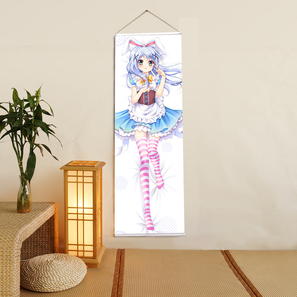 Kafuu Chino Is the order a rabbit Anime Digital Printing Wall Scroll