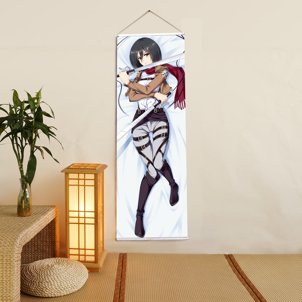 Attack On Titan Mikasa Ackerman Anime Digital Printing Wall Scroll