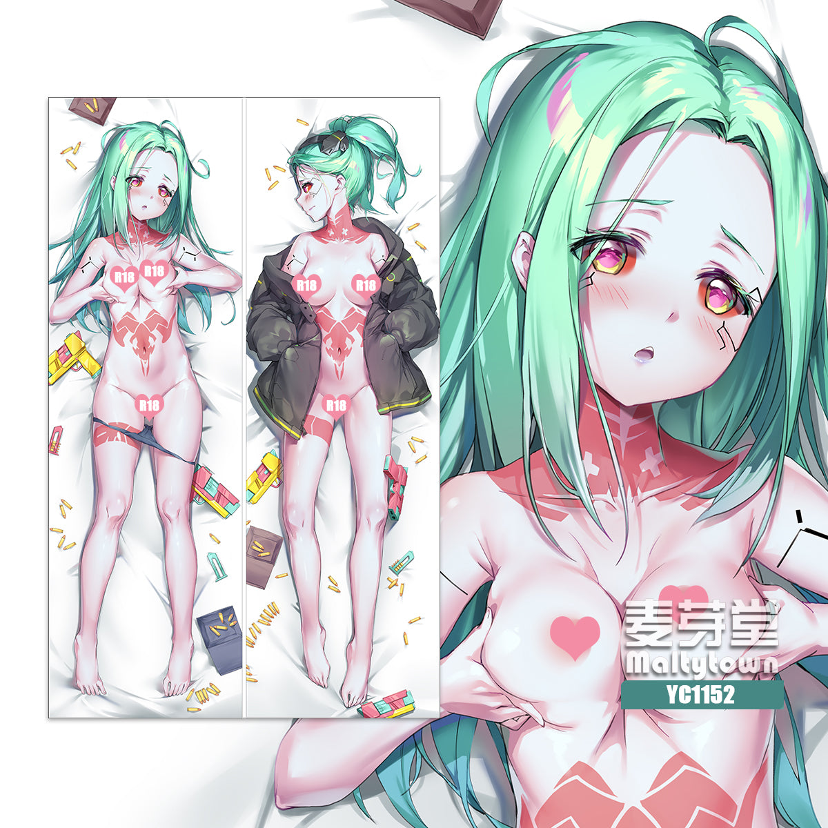 Cyberpunk: Edgerunners Rebecca dakimakura Pillow Cover little girl YC1151 YC1152